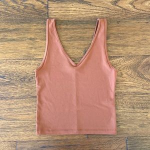 Abercrombie & Fitch Soft A&F Collection V-neck Tank Top, size XXS, brown